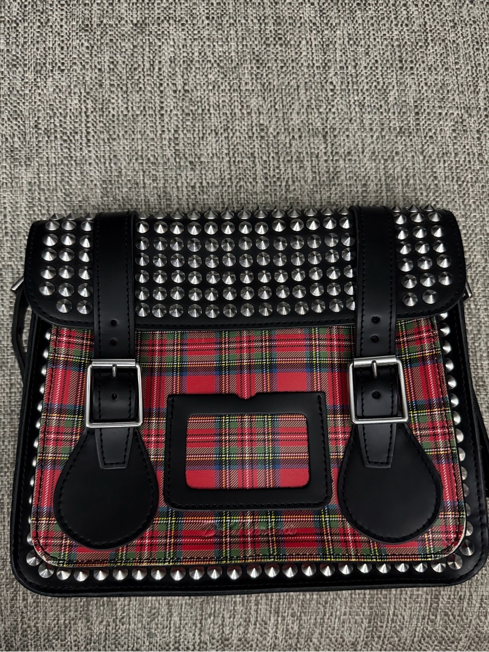 Dr. Martens Leather Satchel Tartan Crossbody